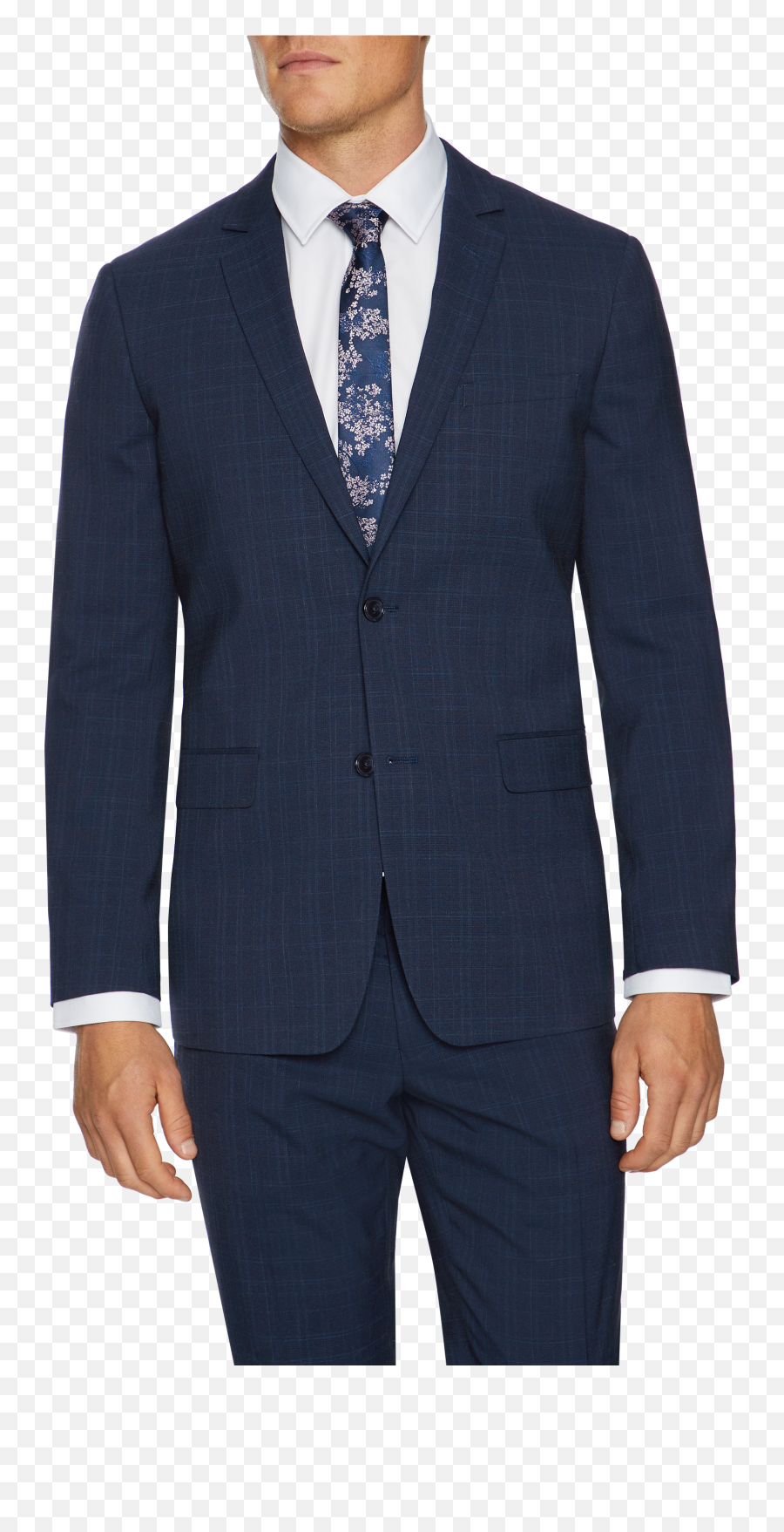 Navy Kingsley Slim Check Suit Jacket Png Man In Transparent - free ...