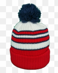 New England Patriots Vintage Traditional Stripe Pom Toque Png