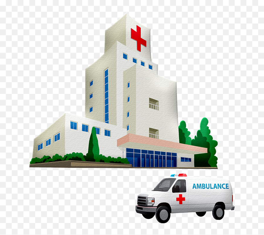 Hospital Ambulance Building - Gambar Ambulans Kartun Pixabay Png,Hospital Png