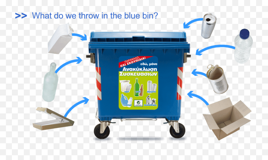 What To Recycle In Blue Bins Of Greece And Kefalonia - The Blue Bins Greece Png,>> In Blue Box On Icon