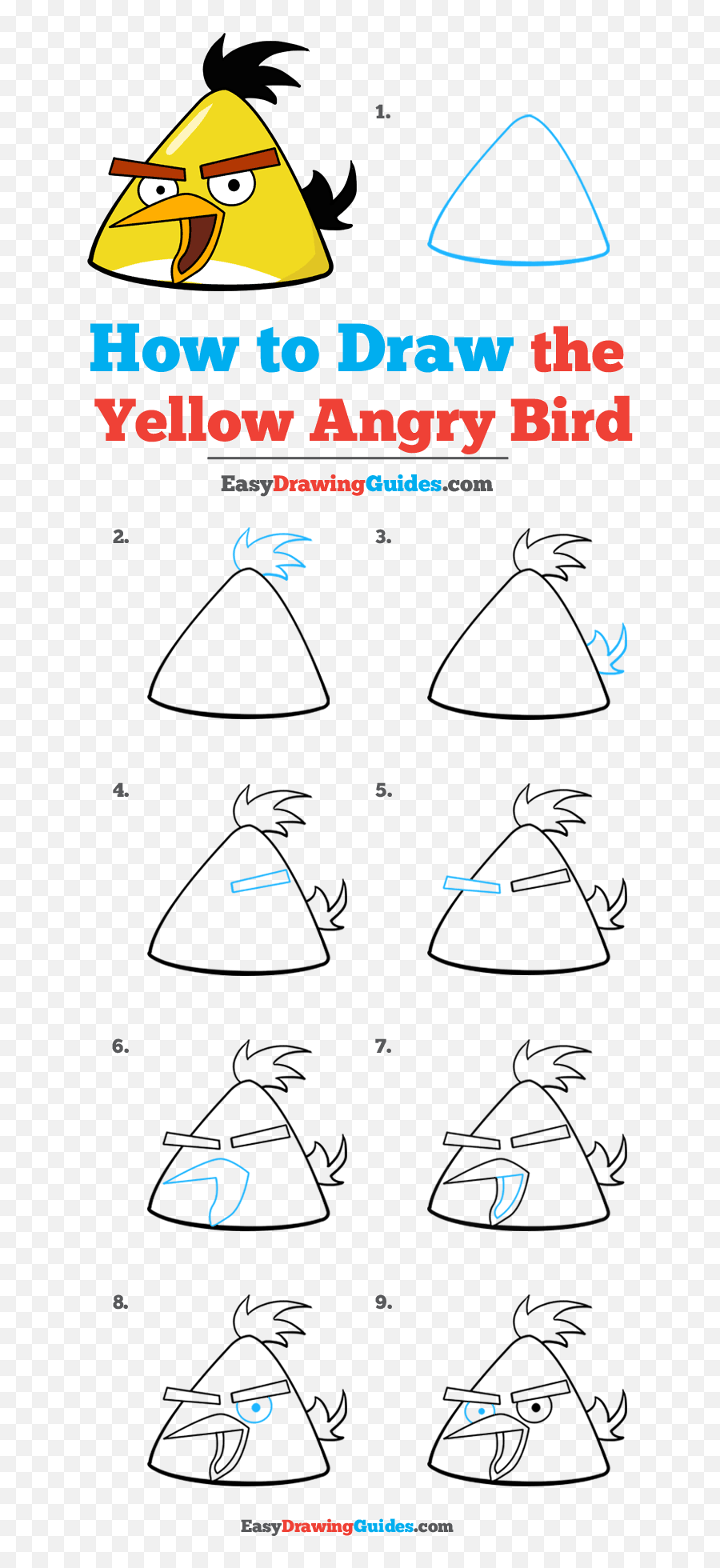 How To Draw The Yellow Angry Bird - Really Easy Drawing Tutorial Folding Png,Angry Birds Desktop Icon