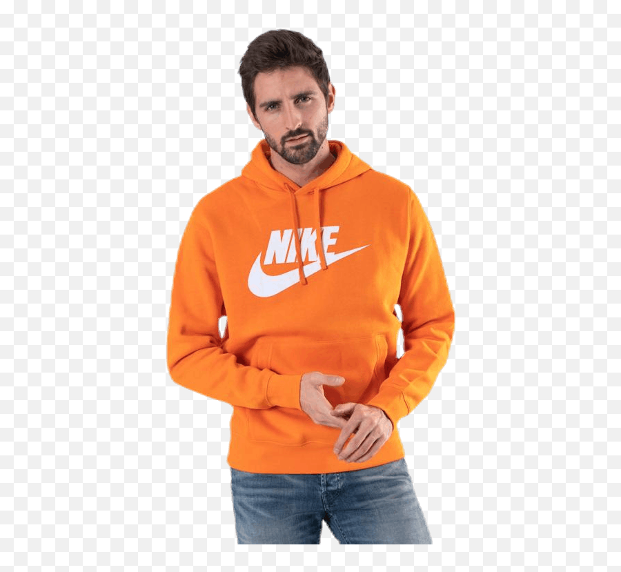 Nsw Club Hoodie Orange The Best Sport Brands Sportamore - Pullover Png,Nike Sb Icon Crew Fleece