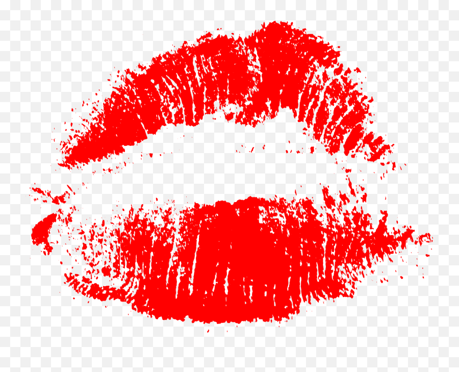 Red Print Of Kiss Lips Transparent - Red Kiss Print Png,Lip Print Png