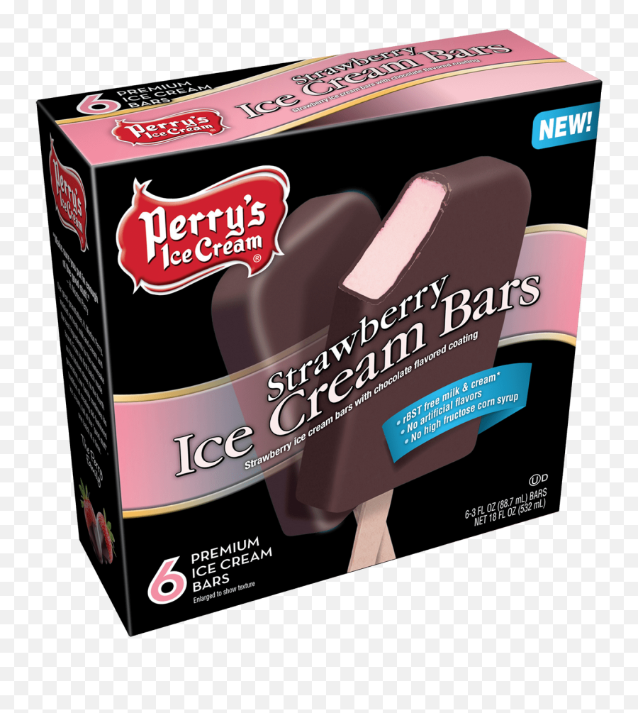 6 Pack Strawberry Ice Cream Bars - Perryu0027s Ice Cream Ice Cream Png,Ice Texture Png