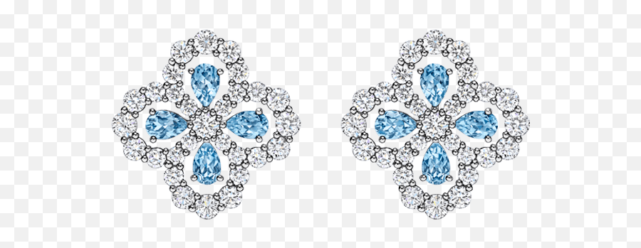Motif Aquamarine And Diamond Earrings - Aquamarine Harry Winston Earrings Png,Aquamarine Png