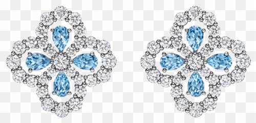 Motif Aquamarine And Diamond Earrings - Aquamarine Harry Winston Earrings Png,Aquamarine Png