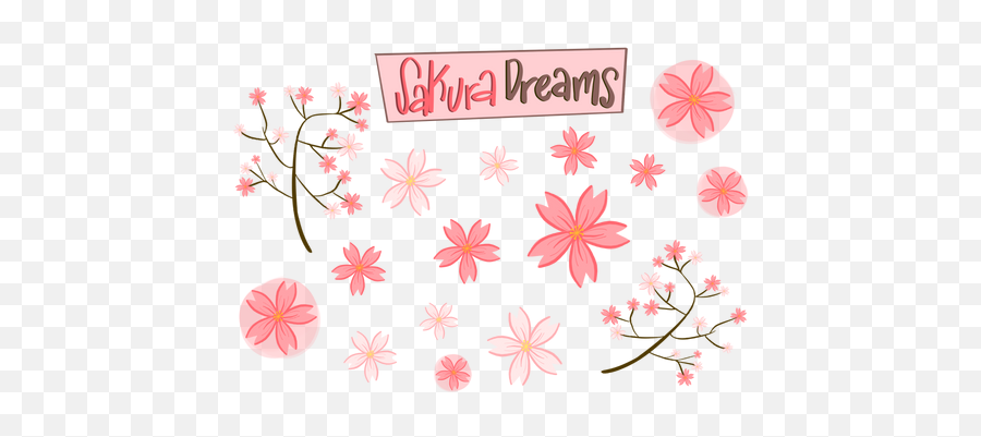 Sakura Dreams Sticker Sheet - Girly Png,Sakura Flower Icon