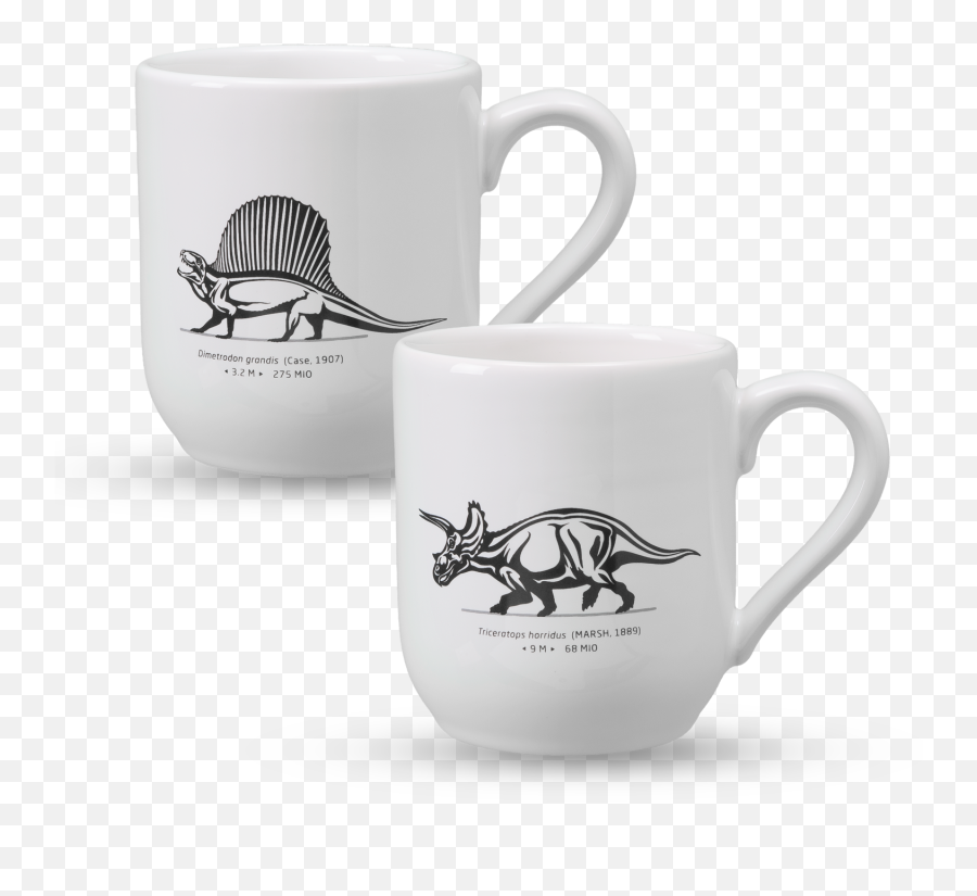 Dimetrodon U0026 Triceratops Cup Set U2013 Palaeolove Science Meets - Serveware Png,Triceratops Icon