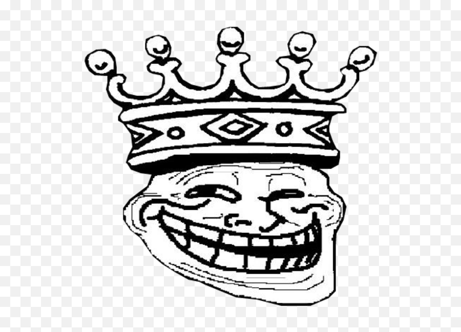 Trollface King Transparent - Troll Face With Crown Png,Transparent Troll Face