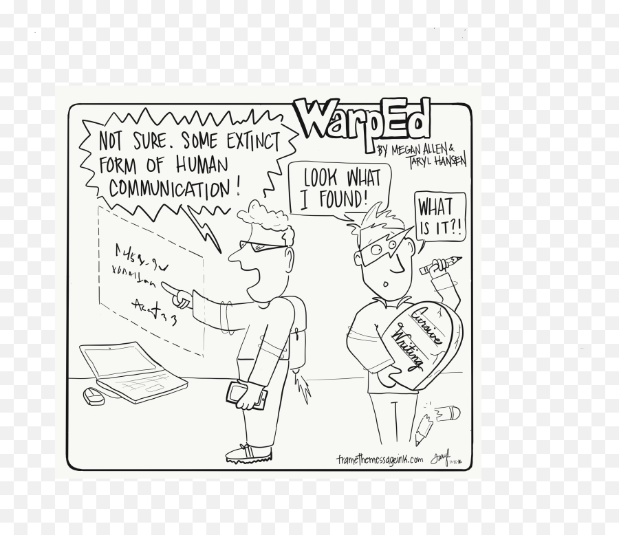 Warped Is Cursive Writing A Thing Of The Past - An Cartoon Png,Hand Writing Png