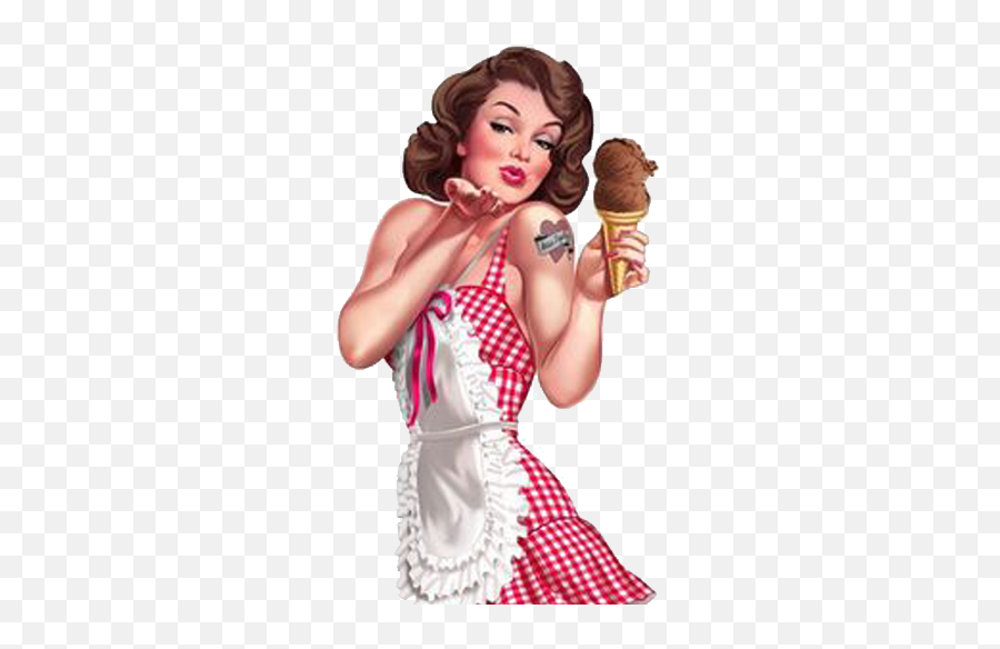 Download Pin Up Girl Blowing A Kiss - Full Size Png Image Pin Up Girl Ice Cream,Kiss Png