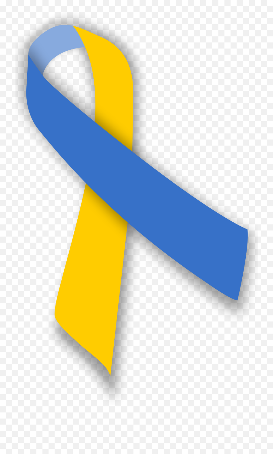 Blue And Yellow Ribbon - Down Syndrome Symbol Png,Yellow Ribbon Png