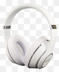Lynx White Wired Foldable High Quality Headphones - png