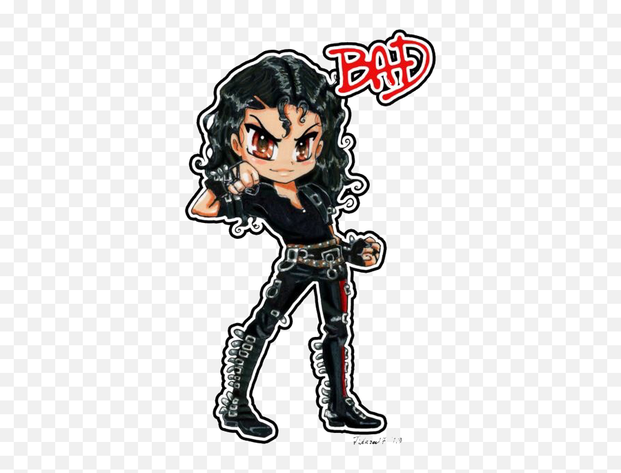 Mj Bad Moowalkers Sticker By Min Kyung - Cartoon Drawing Michael Jackson Png,Michael Jackson Bad Logo