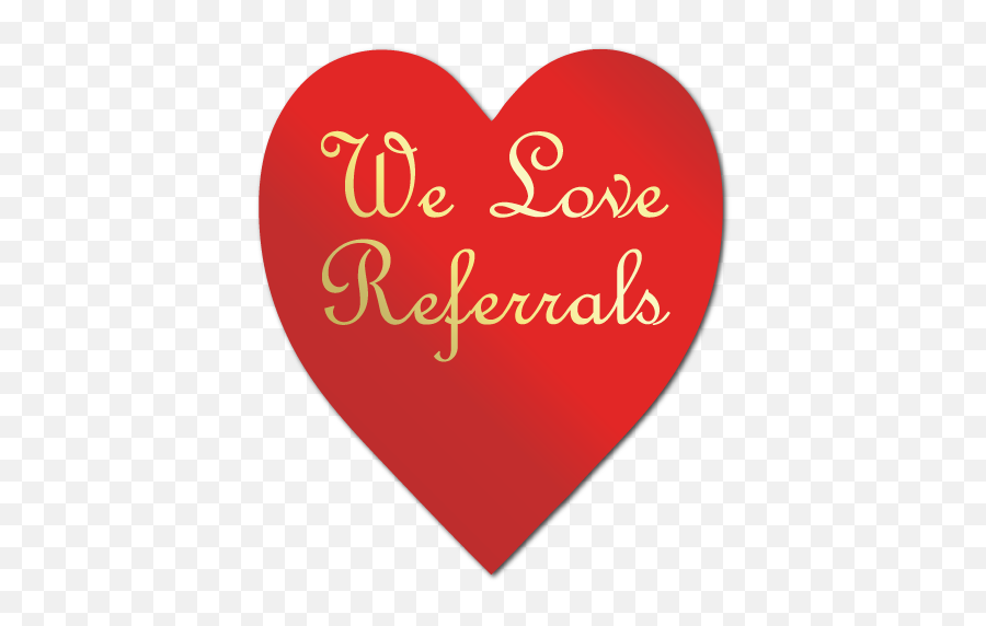We Love Referrals Gold Heart Shape Stickers