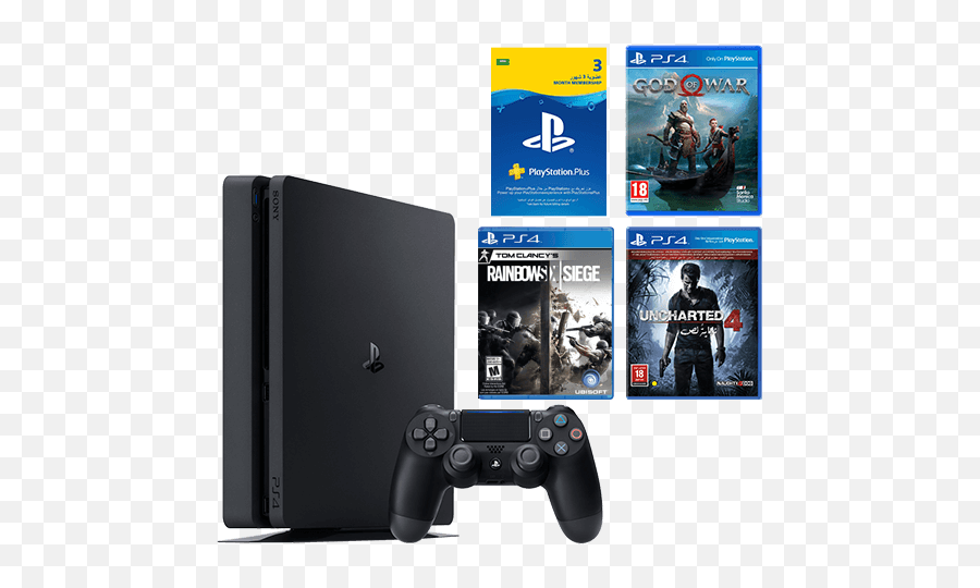 Ps4 Slim 500gb Bundle God Of War Uncharted 4 Rainbow Six Siege - Ps4 Consol Fifa 20 Png,Uncharted 4 Png