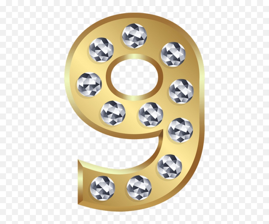 Gold Numbers - Download Nine Gold Number Clipart Png Photo,Gold Numbers Png
