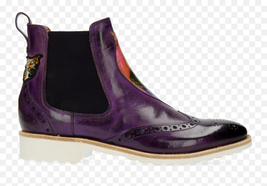 Download Hd Ankle Boots Amelie 44 Purple Flame Peacock Bee - Round Toe Png,Purple Flame Png