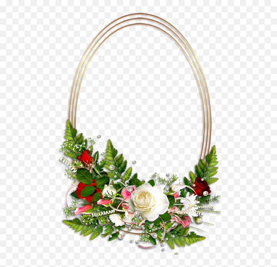 Death Photo Flower Frames Png Images Collection For Free - Oval Frame With Flower,Real Rose Png
