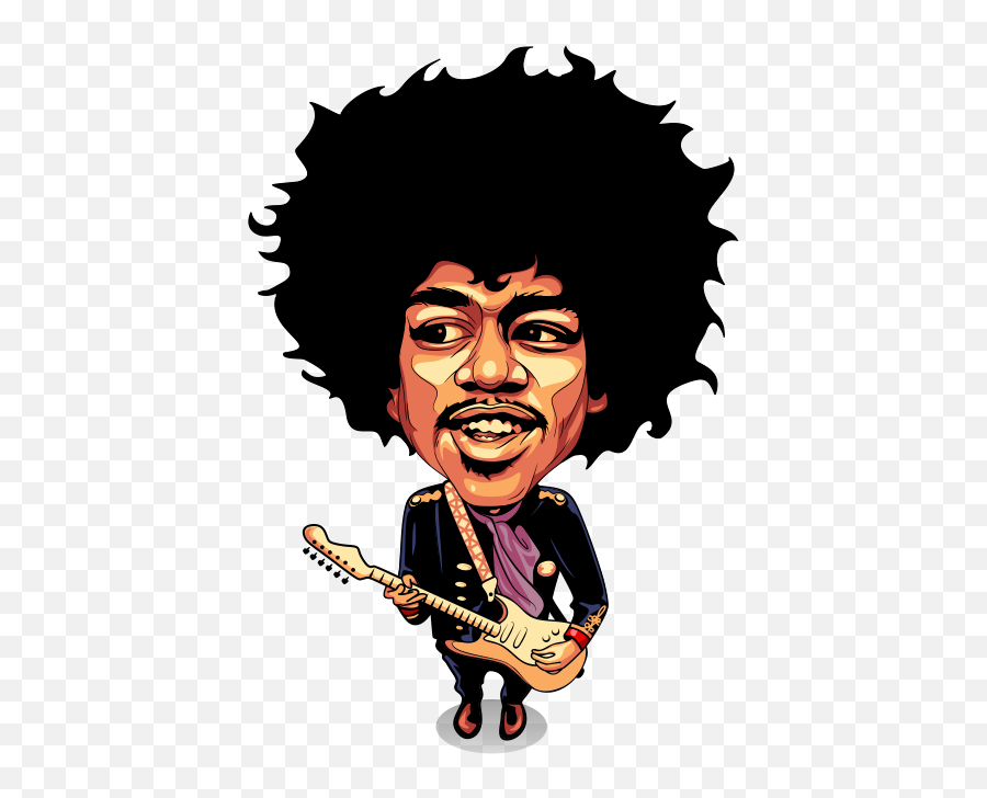 Jimi Hendrix Caricature - Jimi Hendrix Clipart Png,Jimi Hendrix Fashion Icon