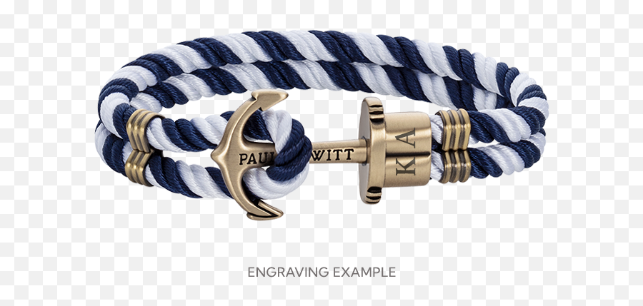 Anchor Bracelet Phrep Brass Nylon Navy Blue White - Bracelet Paul Hewitt Png,Us Navy Anchor Icon