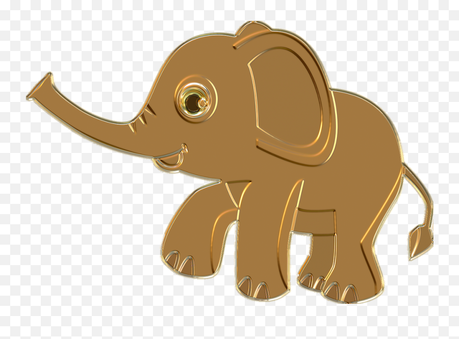 Baby Elephant Png Clipart Image Free 8 - Free Transparent Gold Cartoon Animal,Elephant Png