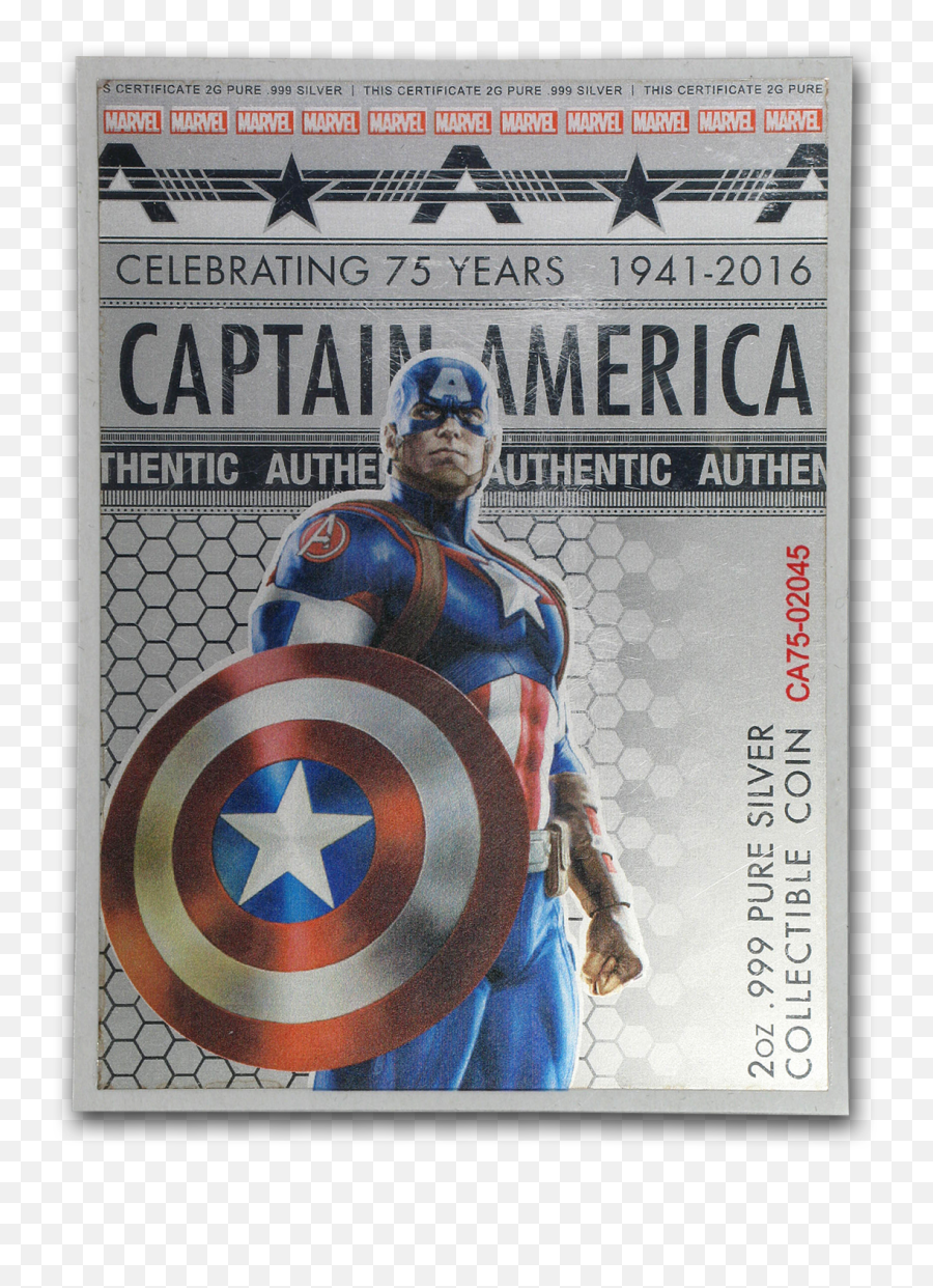 2016 Fiji 2 Oz Silver Domed Captain America Shield Damaged - Captain America Png,Captain America Icon Pack