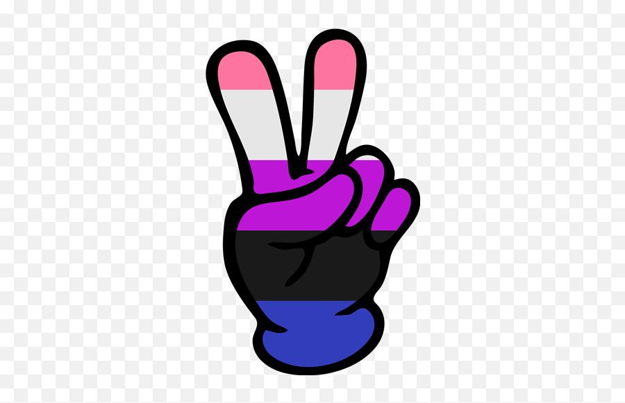 Genderfluid Pride Peace Sign - V Sign Png,Genderfluid Icon