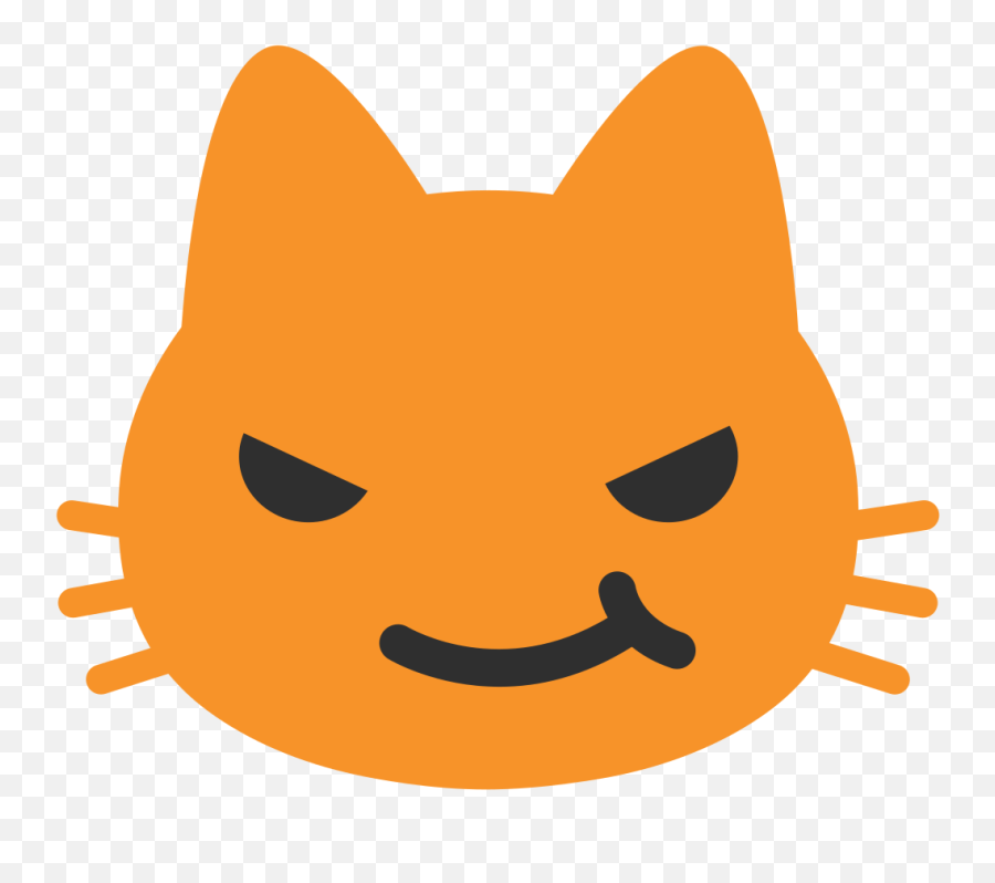Cat With Wry Smile Emoji - Android Cat Emoji Png,Smile Emoji Transparent