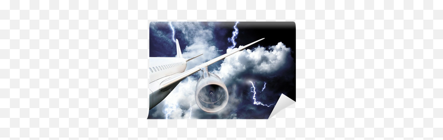 Wall Mural Airplane Crash In A Storm With Lightning - Pixersus Airplane Accident Png,Icon A5 Crash