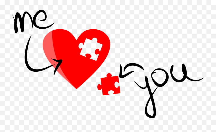 Me And You Puzzle Hearts Drawing Free Image - Love You Much More Png,Falling Hearts Png