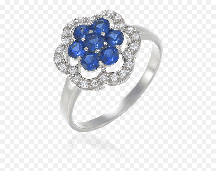 Download Blue Sapphire Scalloped Edge Ring - Ring With Ring Png,Sapphire Png
