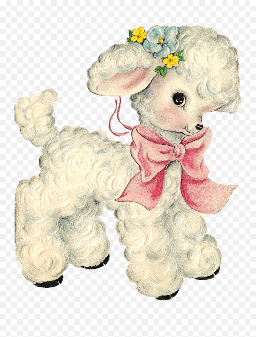 Easterlambpng 12431600 Vintage Easter Cards - Vintage Lamb,Lamb Png