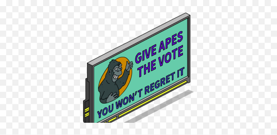 Give Apes The Vote Billboard Simpsons Tapped Out Wiki - Poster Png,Vote Png