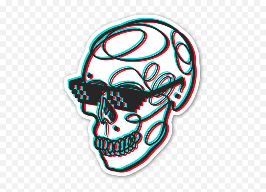 3d Skull Glitch - Drawing Glitch Effect Skull Png,3d Skull Png