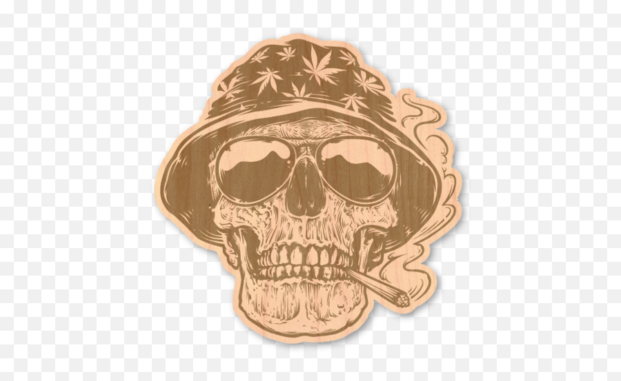 Download Maple Wood Sticker - Skull With Joint Tattoo Png,Skull Vector Png