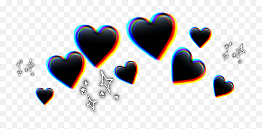 Freetoedit Crown Black Heart Heartcrown Sparkle - Black Heart Crown Transparent Png,Black Heart Emoji Png