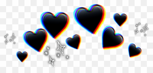 Freetoedit Crown Black Heart Heartcrown Sparkle - Black Heart Crown Transparent png