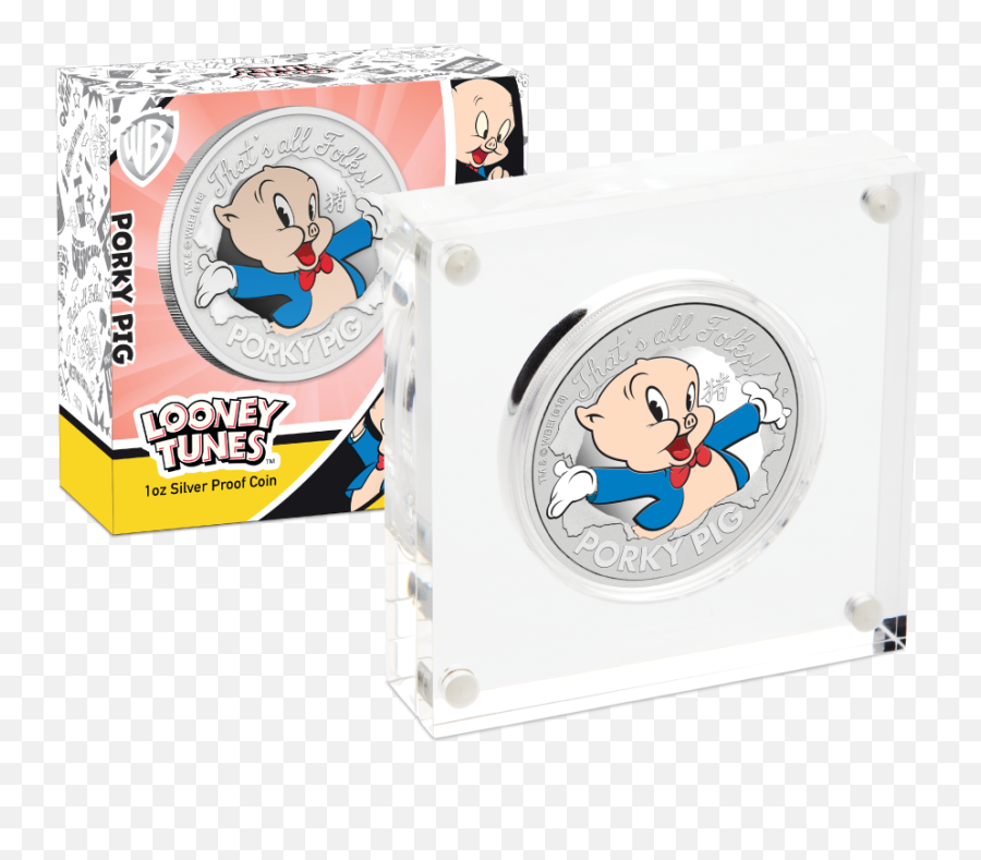Silver Numis Looney Tunes Porky Pig - Looney Tunes Png,Porky Pig Png