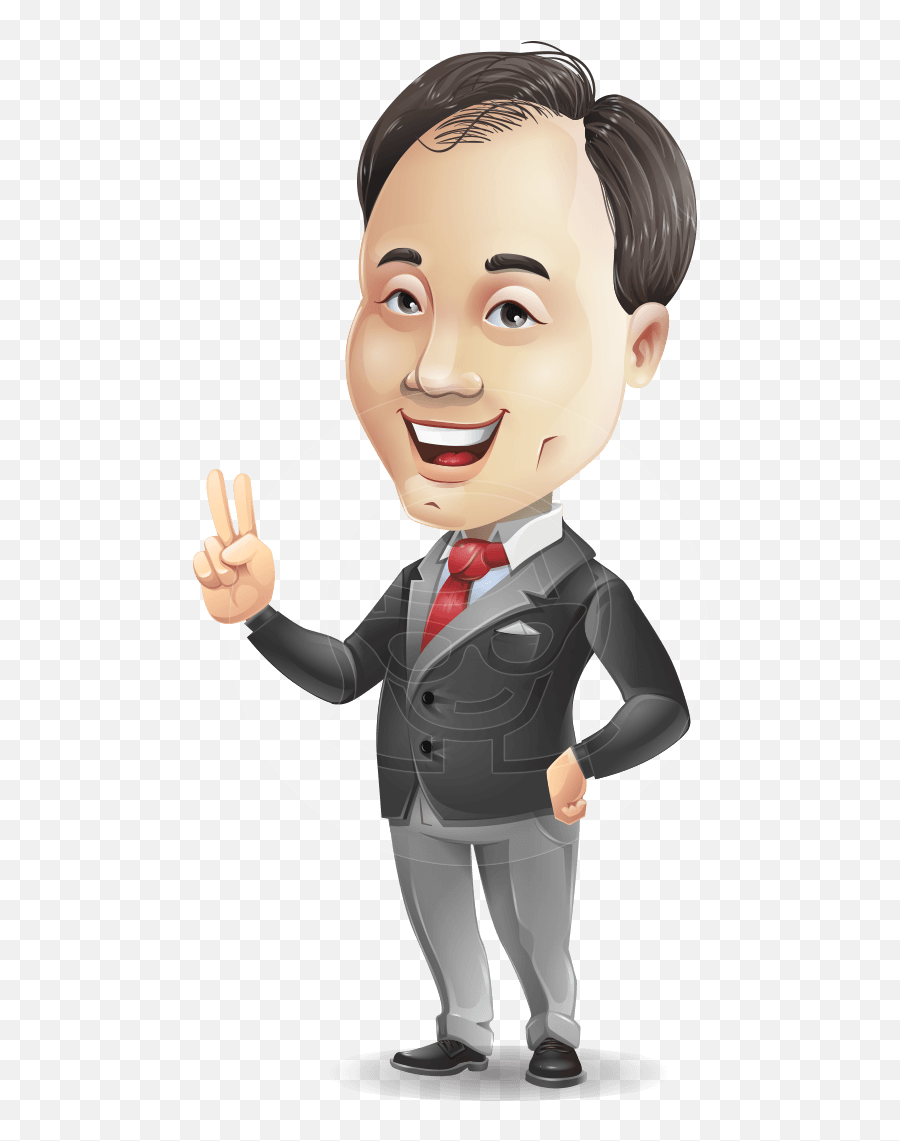Download Hd Asian Businessman Cartoon Vector Character - Business Man Cartoons Png,Businessman Silhouette Png