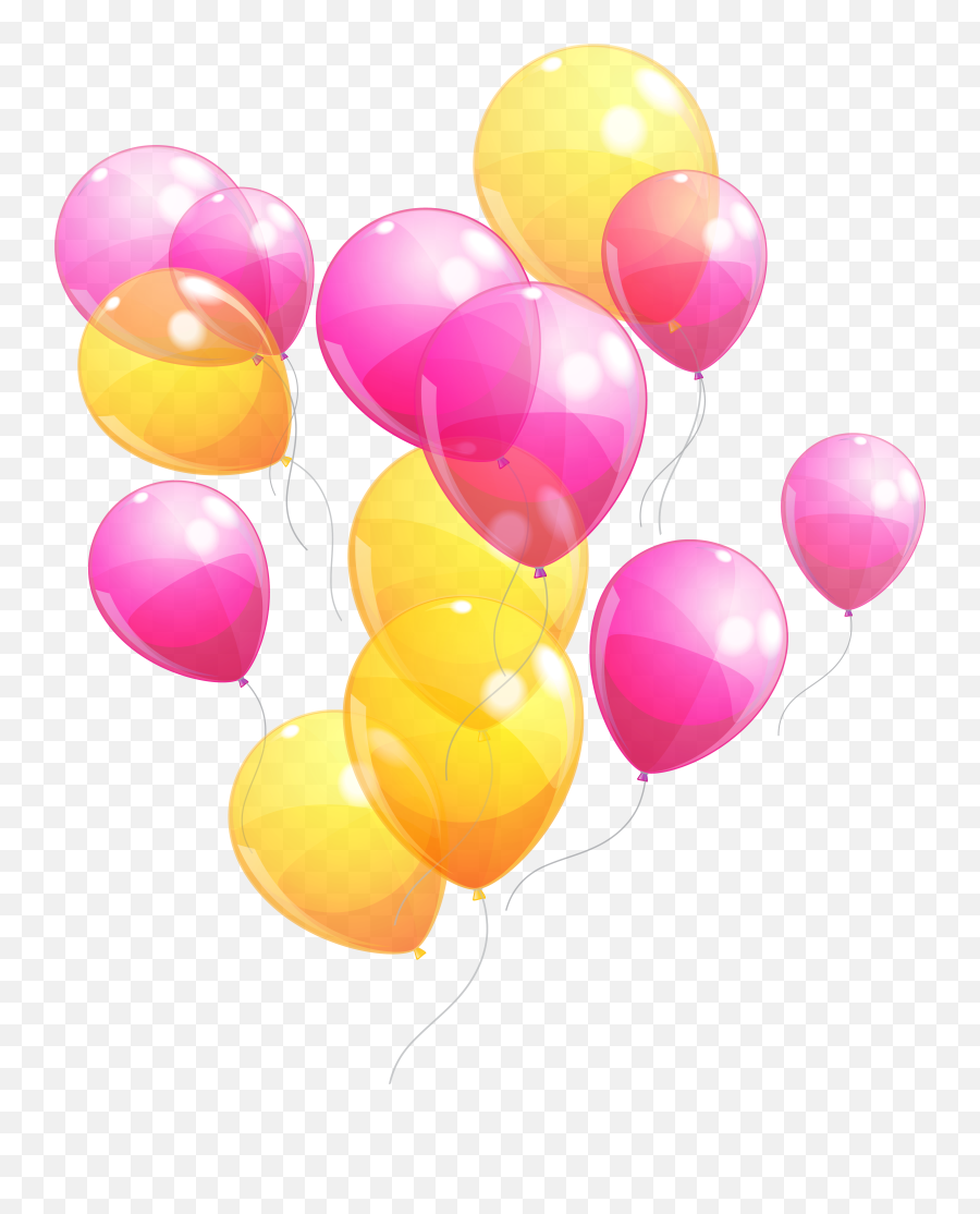 Star Balloons Transparent Background - Pink Birthday Balloon Png,Gold Balloon Png
