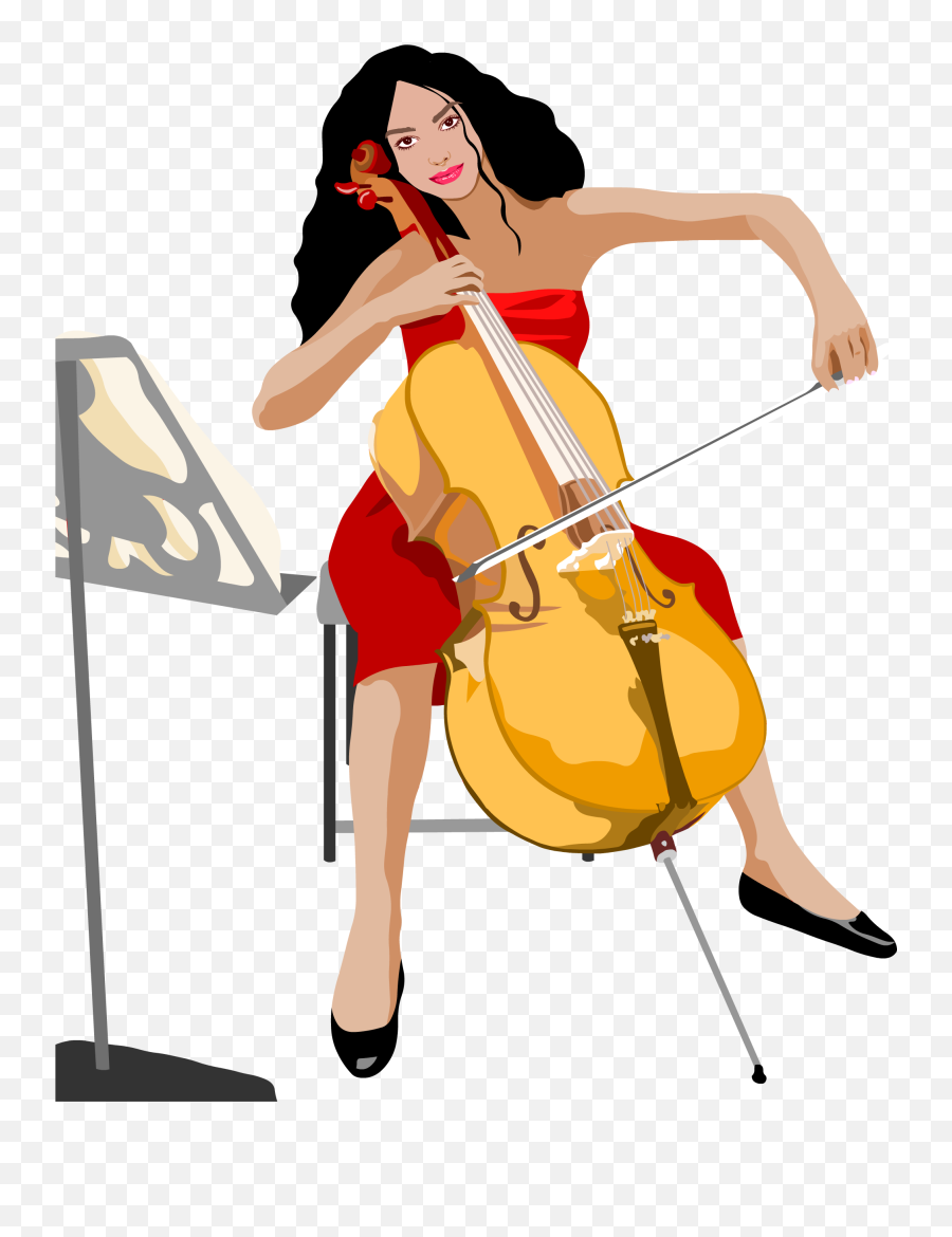 Playing Cello Clipart - Person Playing Cello Clipart Png,Cello Png