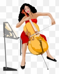 Playing Cello Clipart - Person Playing Cello Clipart Png,Cello Png