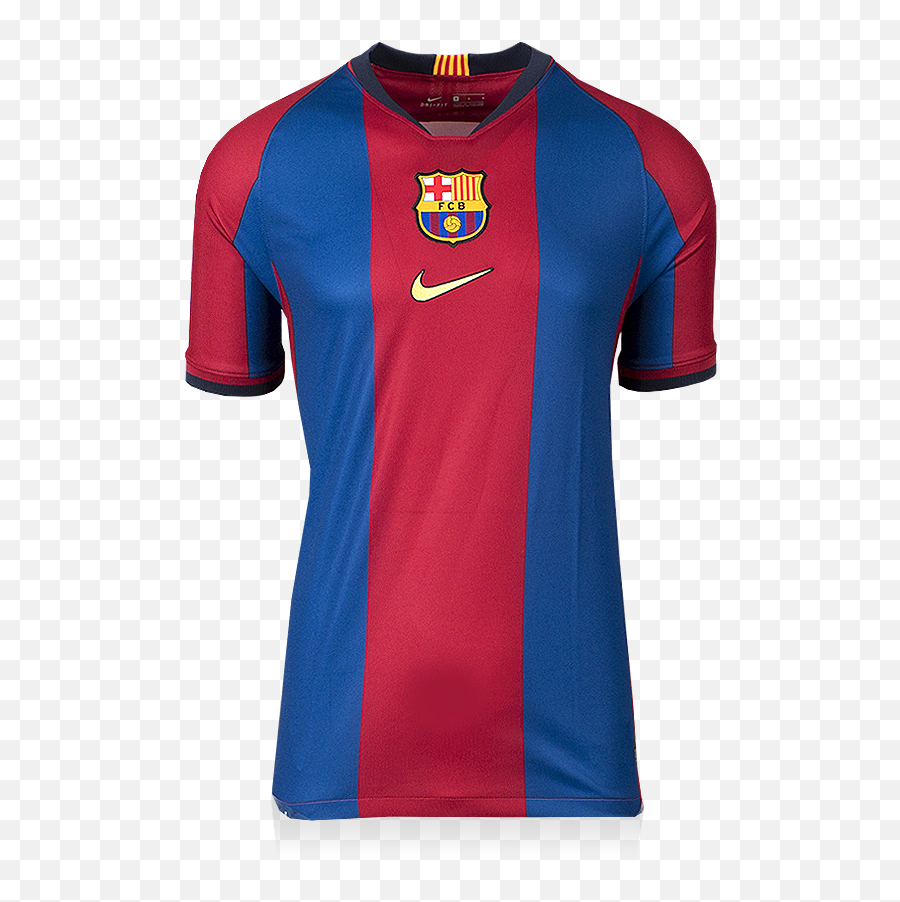Rivaldo Back Signed Retro Fc Barcelona - Short Sleeve Png,Barcelona Fc Logo Icon