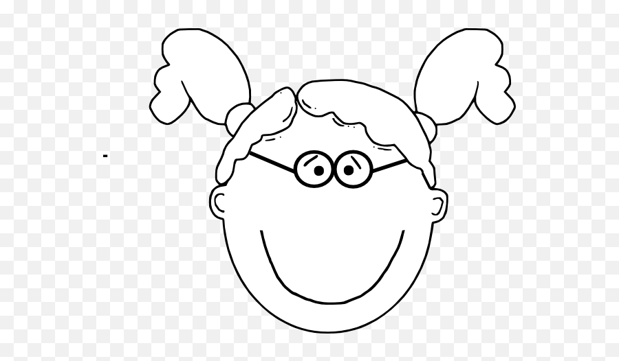 Download How To Set Use Girl Pigtails U0026 Glasses Outline Icon - Happy Png,Happy Girl Icon