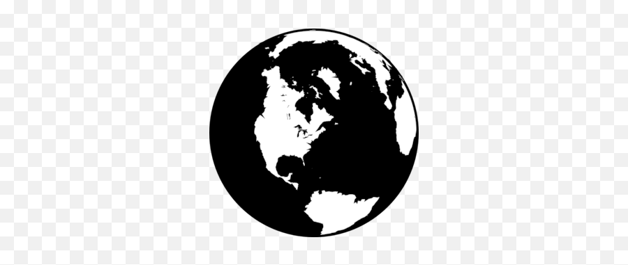 Black And White Globe Clip Art - Vector Clip Black And White Globe Png,Globe And Email Icon