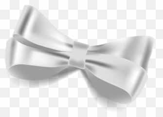 Bow Tie Butterfly White Ribbon - Png
