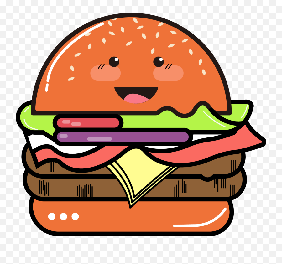 Cute Burger Png And Vector Image Cartoon