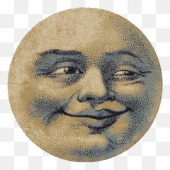 Moon Face 6u0027 Round Rug - Png