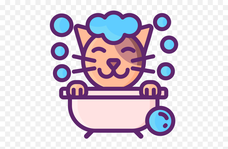 Cat Bath - Free Animals Icons Cat Grooming Icon Png,Funny Cat Icon